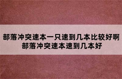 部落冲突速本一只速到几本比较好啊 部落冲突速本速到几本好